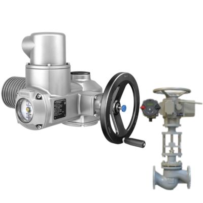 Van hình quả có động cơ với hộp số chuyển động chuyển động một phần AUMA GS và bộ điều khiển điện phổ quát đa vòng SA.