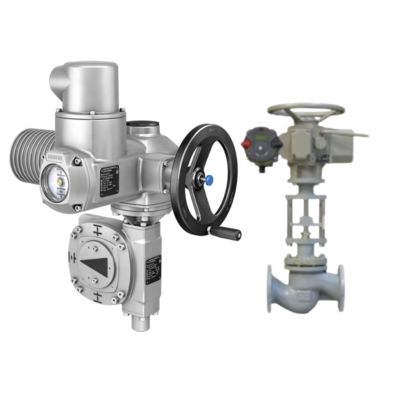 Van hình quả có động cơ với hộp số chuyển động chuyển động một phần AUMA GS và bộ điều khiển điện phổ quát đa vòng SA.