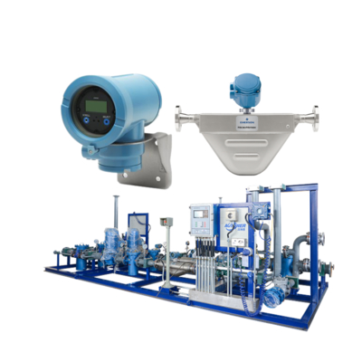 Giảm áp suất và trạm làm nóng với một máy đo lưu lượng Micro Motion F100A Coriolis và máy phát tích hợp 1700.
