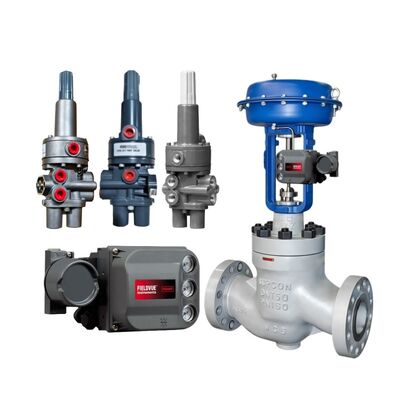 Van áp suất Emerson Fisher 377 bằng thép không gỉ, bộ truyền động khí nén màng ngăn, bộ định vị van DVC2000 DVC6200