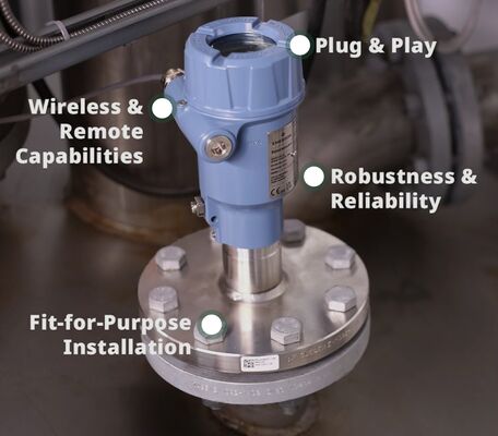 Emerson Wireless HART Không liên lạc Radar Level Transmitter Rosemount 3408 đo mức độ màn hình