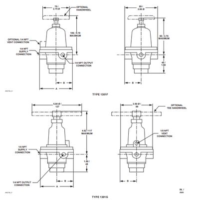 Stock Pressure Regulator Fisher 1301F 1301G Type Self-operated High Pressure Industrial Reducing Valves Supplier