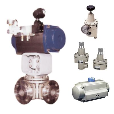 KOSO 331L 331T 3-Way Ball Valves with 6300RB Pneumatic Actuators Power Petrochemical Control