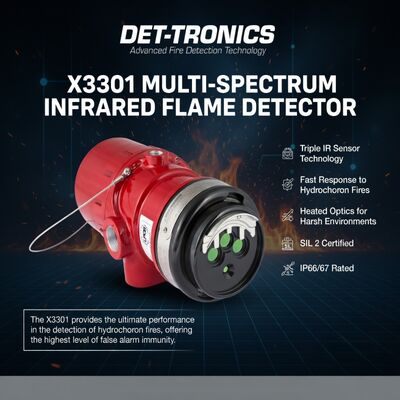 Máy phát hiện ngọn lửa nhà máy LNG Máy phát hiện ngọn lửa IR đa phổ DET-TRONICS X3301 Cảm biến phát hiện ngọn lửa Giá