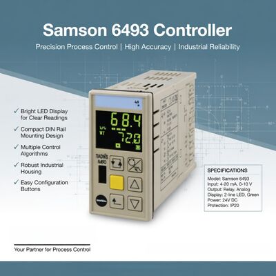 Đơn vị điều khiển quy trình Samson Samson Controller 6493 Bộ điều khiển nhỏ gọn để gắn bảng điều khiển
