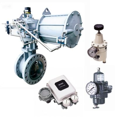 KOSO 730E 732E Triple Eccentric High Performance Butterfly Valve với Fisher 67CFR KOSO PRF300 Regulator