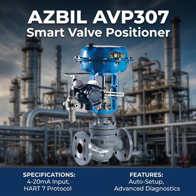 Máy định vị van thông minh Azbil AVP300 với thông tin liên lạc HART6 4-20 mA DC Input Signal và độ chính xác ± 1,0% F.S cho van điều khiển khí nén