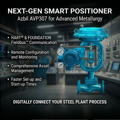 Azbil AVP307 Digital HART Pneumatic Valve Positioner với đầu vào DC 4-20 mA và độ chính xác F.S ± 1,0%