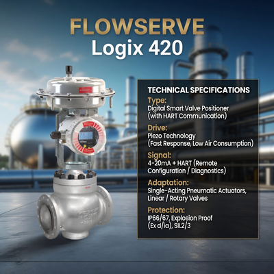 Nhà cung cấp ASCO 210 8220 8262 8263 Series Solenoid Valve Flowserve Logix 420 Digital HART Valve Positioner với màn hình LCD