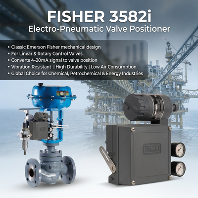 E-merson F-isher gốc 3582i Máy định vị van điện khí nén với 582i Chuyển đổi 4-20mA