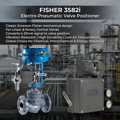 F-isher 3582i Mechanical Electro Pneumatic Valve Positioner OEM Single Acting Control Valves