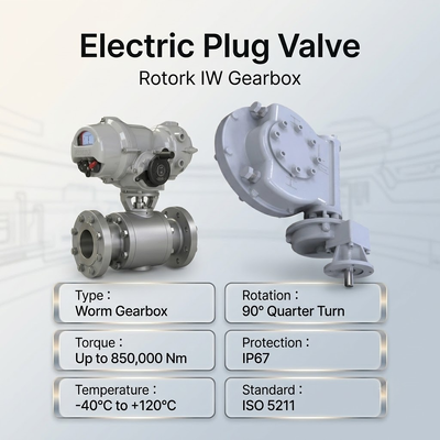 Rotork IW Series Valve Worm Gearbox Quarter Turn Gear Operator tự khóa bóng Butterfly Plug Valve