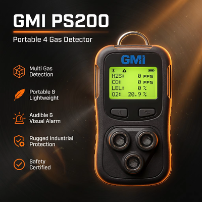 Máy dò khí đa năng cầm tay GMI PS200 PS500 4 Máy theo dõi khí Thiết bị phát hiện khí an toàn cá nhân