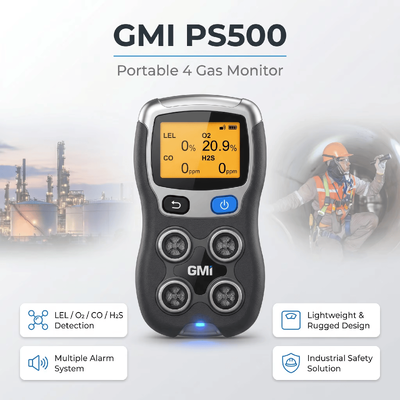 Máy dò khí cầm tay GMI PS200 PS500 H2S CO O2 Máy dò khí dễ cháy Máy dò khí an toàn công nghiệp