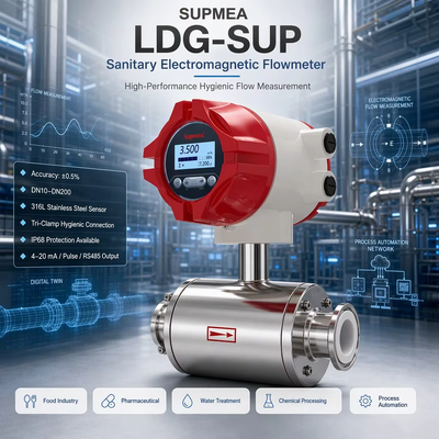 Supmea LDG-SUP LDG-SUP-A100 Lưu lượng kế điện từ cấp thực phẩm, Máy đo lưu lượng từ tính cho đồ uống và sữa