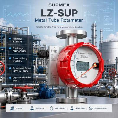 Supmea LZ-SUP HART 4-20mA Màn hình LCD Chỉ báo tại chỗ Lưu lượng kế ống kim loại Lưu lượng kế diện tích biến đổi