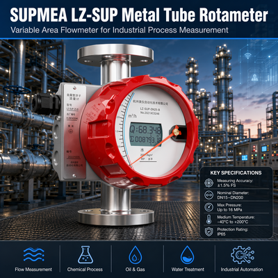 Đồng hồ đo lưu lượng Supmea LZ-SUP loại ống kim loại, chỉ thị cơ khí, đo lưu lượng chất lỏng, khí, hơi nước