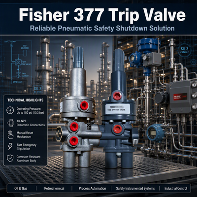 Fi-sher 377 Pneumatic Pressure Trip Valve Control Valve Safety Device Valve Trip Valve Ventil áp suất cao