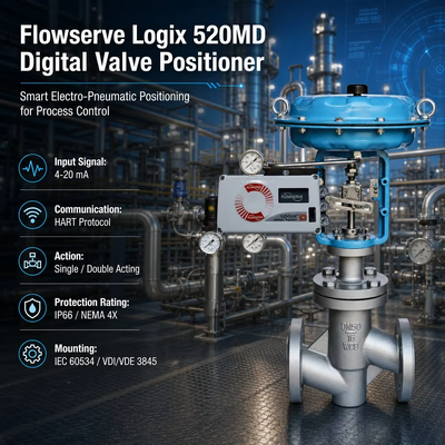Flowserve Logix 520md 520MD+47-W1D201-GM3-0000 HART kỹ thuật số 4-20mA Valve Positioner Pneumatic Actuator Control Valve