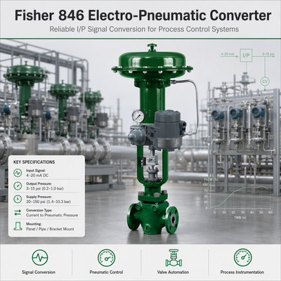 Bộ chuyển đổi áp suất điện khí nén phản hồi điện tử Fisher 846 4-20mA