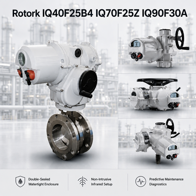 Bộ truyền động điện thông minh Rotork IQ40F25B4 IQ70F25Z IQ90F30A Bộ điều khiển van bướm có động cơ IP68 1000-2000Nm