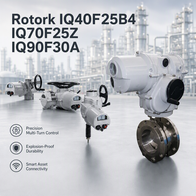 Rotork IQ40F25B4 IQ70F25Z IQ90F30A Quarter Turn Electric Actuator 1000-2000Nm IP68 cho hệ thống điều khiển công nghiệp van bướm
