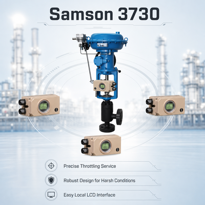 Samson 3730 Smart Valve Positioner HART Digital Pneumatic Actuator Controller Steel Ball/Globe Hệ thống xử lý dầu khí nước