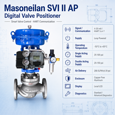 Bộ định vị van điều khiển Masoneilan SVI2 HART SVI II AP Bộ định vị van kỹ thuật số hiệu suất cao