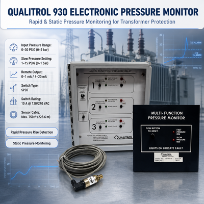 Qualitrol 930 Màn hình Áp suất Điện tử Màn hình Áp suất Máy biến áp Màn hình Tăng Áp suất Nhanh Màn hình Áp suất Tĩnh