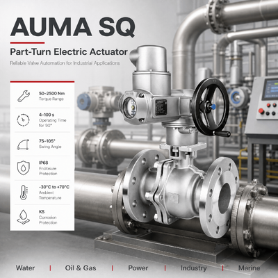 AUMA SQ Bộ điều khiển van điện Phần xoay Bộ điều khiển van điện Bộ điều khiển van bướm điện Bộ điều khiển van công nghiệp