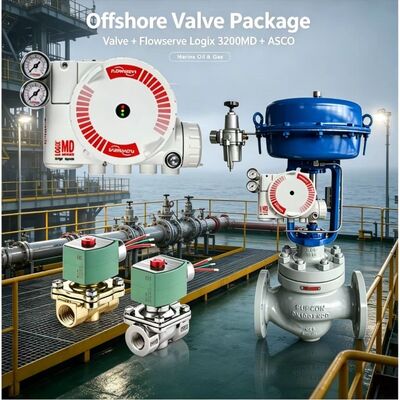 Bộ định vị kỹ thuật số Flowserve Logix 3200MD kèm van điện từ ASCO để điều khiển van công nghiệp chính xác