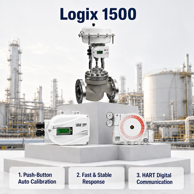 Bộ định vị van kỹ thuật số Logix 1500 thông minh theo Giao thức HART 4 20mA IP67 Điều khiển lưu lượng điện khí nén Công nghiệp Dầu khí