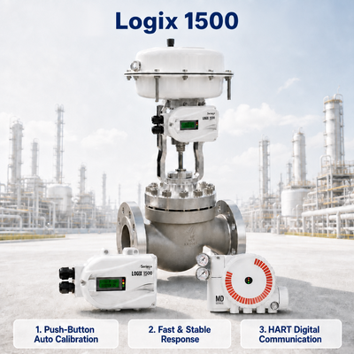 Bộ định vị van kỹ thuật số thông minh Logix 1500 Giao tiếp HART 4 20mA IP67 Kiểm soát lưu lượng Nhà máy lọc hóa dầu