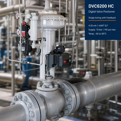 DVC6200 HC Bộ điều khiển van kỹ thuật số 4?? 20 mA HART Máy định vị van hoạt động đơn khí nén với phản hồi