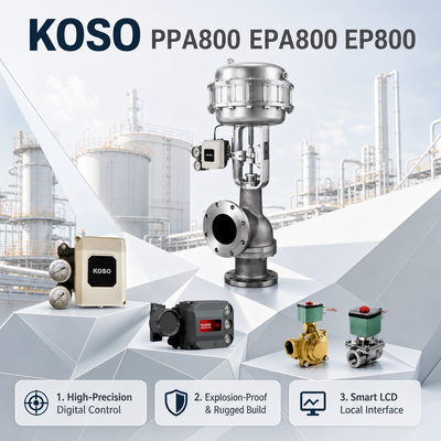KOSO OEM Máy định vị van thông minh điện khí PPA800 EPA800 EP800 4 20mA IP66 Dầu khí đơn hoạt động đôi