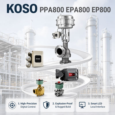 Máy định vị van thông minh KOSO PPA800 EPA800 EP800 Điện khí OEM Độ chính xác cao 140 700kPa Kiểm soát ngành hóa dầu