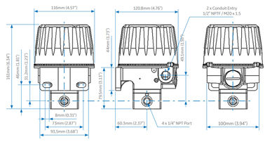 Model 4411 Electro đầu dò khí nén chống cháy nổ cho van điều khiển