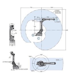 Robot hàn AR2010 6 trục, mở rộng AR2010 của Yaskawa Motoman cung cấp nhanh và mạnh mẽ với Bộ điều khiển Robot YRC1000