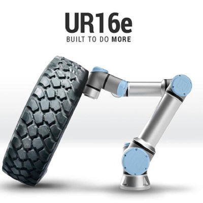 Robot hợp tác UR16e với cobot 6 trục và tối đa đạt 900mm và tải trọng 16kg đối với robot hàn mig