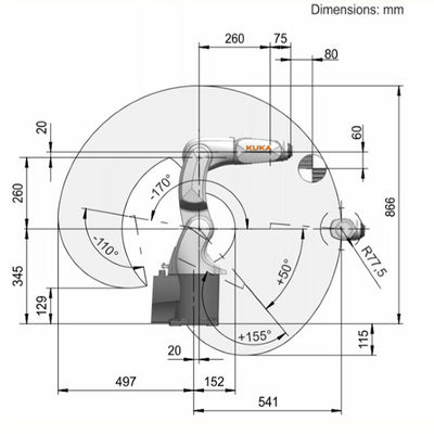 Robot công nghiệp nhỏ KUKA KR 3 AGILUS Robot xử lý vật liệu 6 trục hiệu suất hàng đầu