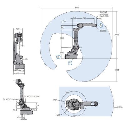 Robot công nghiệp 6 trục AR1730 để hàn 25kg tải trọng nhanh và chính xác Robot hàn hồ quang YRC 1000 điều khiển