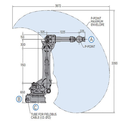 Cánh tay robot 6 trục GP180 để bàn giao vật liệu Trọng tải 180kg Tầm với 2702mm Robot giao vật liệu nhanh và chính xác