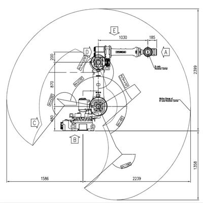 Máy phay cánh tay robot 6 trục Trọng tải 50kg Tầm với 2239mm HH050 Với Robot phay điều khiển Hi5a-S60