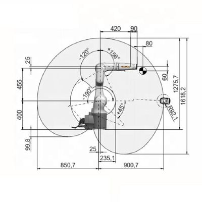KR 6 R900-2 Tải trọng 6,7kg Đạt 901mm Hàn rô bốt 6 trục