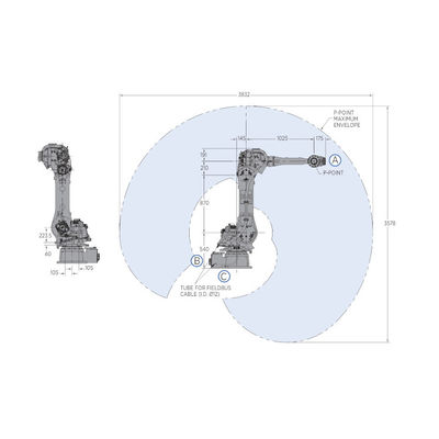 GP50 Với Máy đúc khuôn trọng tải 50KG và Cánh tay Robot công nghiệp 6 trục