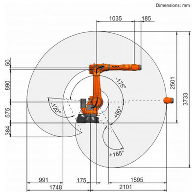KR 70 R2100 Với Bộ điều khiển KR C4 Trọng tải 85kg Tầm với 2101mm Robot xếp hàng