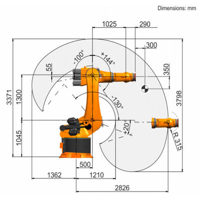 KR 360 R2830 Tải trọng tối đa 472kg Tầm với 2826mm Bộ điều khiển robot 6 trục
