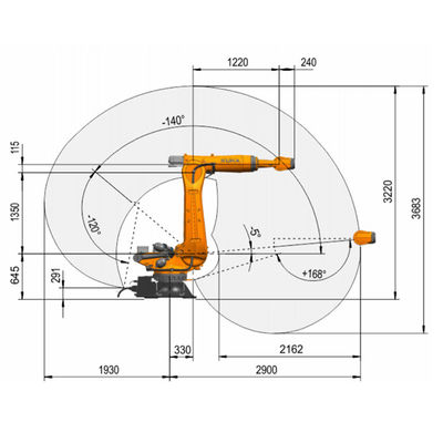 KR 240 R2900-2 Trọng tải 313kg Tầm với 2900mm Robot hàn điểm 6 trục