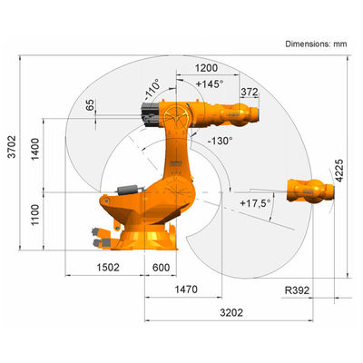 KR 1000 Titan Trọng tải 1000kg Tầm với 3202mm KR C4 Bộ điều khiển Pallet Robot