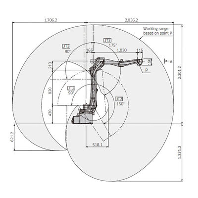 BA006L 6 trục Trọng tải 6kg Tầm với 2036mm Quản lý dễ dàng Robot hàn hồ quang